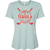 SwingJuice Golf & Tequila Women's Relaxed Fit Short Sleeve T-Shirt-Dusty Blue