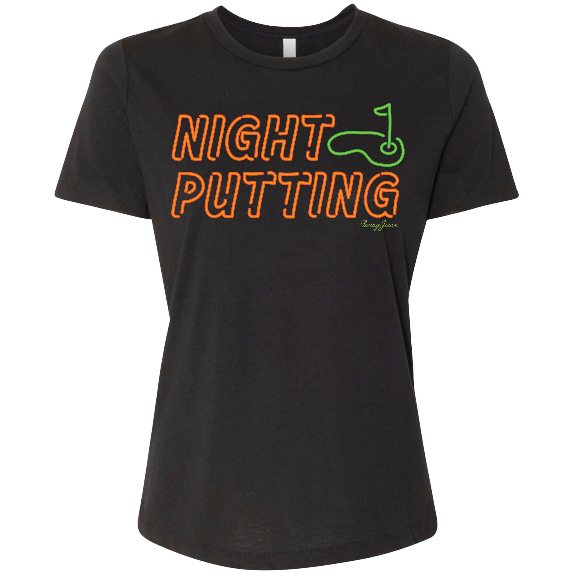 Golf Night Putting Women's T-Shirt SwingJuice