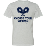 SwingJuice Short Sleeve Unisex T-Shirt Pickleball Choose Your Weapon-Light Grey