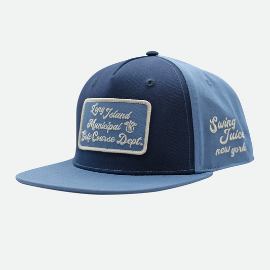 Golf Long Island Muni Unisex Snapback Hat-Navy/Slate
