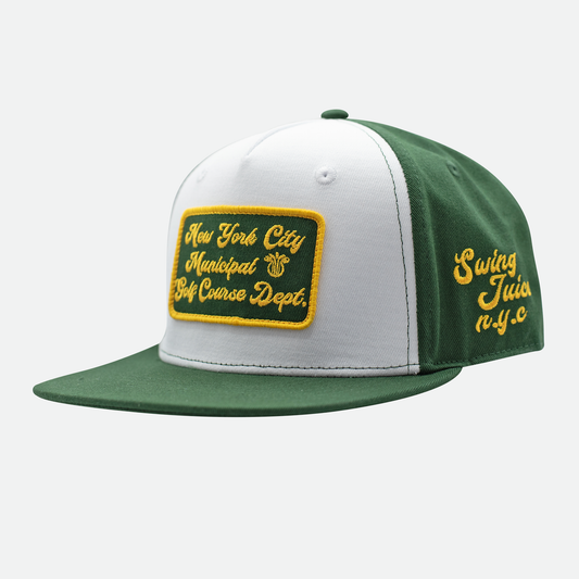 Golf N.Y.C. Muni Unisex Snapback Hat-White/Forest