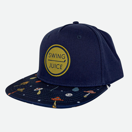Golf Retro Mushrooms Unisex Snapback Hat-Navy