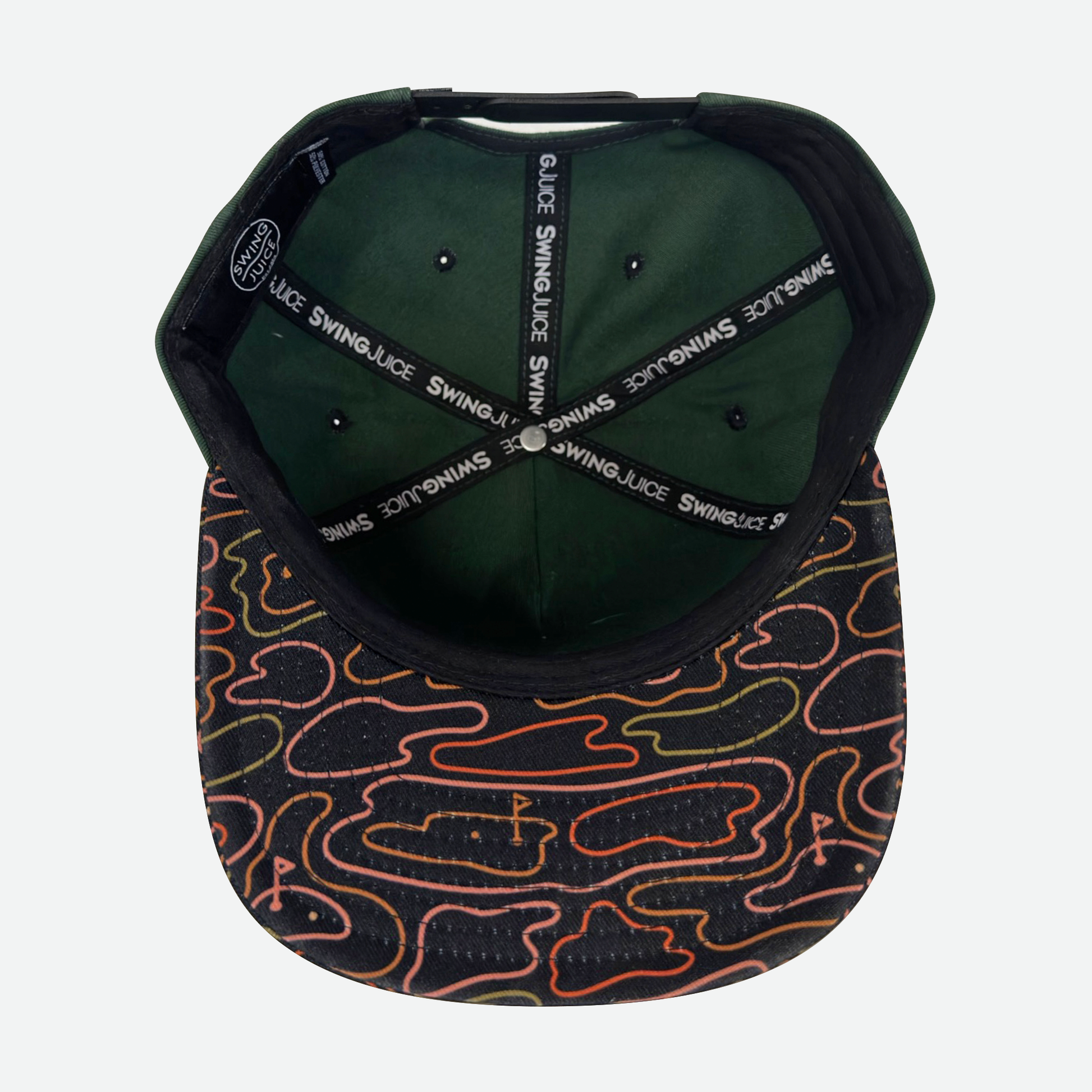 Golf Retro Rhythmic Lines Unisex Snapback Hat-Olive