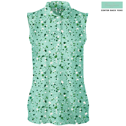 Golf Splatter Women's Sleeveless Polo - Blank Left Chest-Mint
